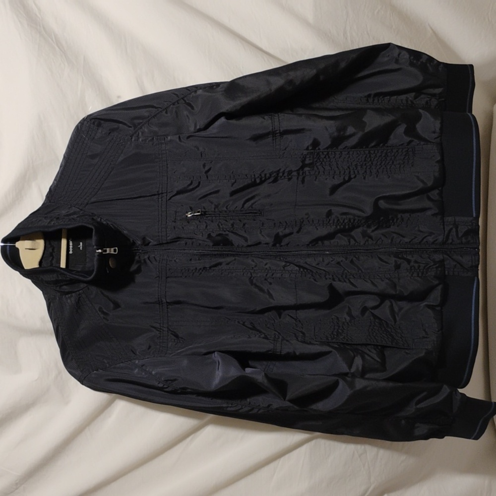 NWOT Bossini Mens Blue Bomber Jacket Sz.L (X-61 CRATE)